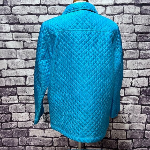 Quacker Factory Aqua Long Sleeve Quilted Jacket Size L - Picture 5 of 8